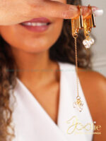 گوشواره طرح قفل و مروارید کد E1120 - Image 6