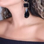 گوشواره زنانه سنگ سیاه کد E1108