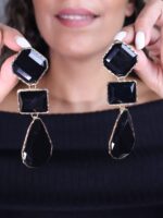 گوشواره زنانه سنگ سیاه کد E1108 - Image 3