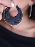 گوشواره چرمی دایره کد E1105 - Image 3