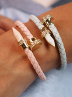 دستبند زنانه چرمی هرمس کد B2111 - Image 4