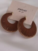 گوشواره چرمی دایره کد E1105 - Image 5