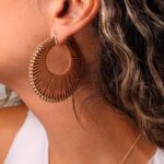 گوشواره چرمی دایره کد E1105