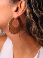 گوشواره چرمی دایره کد E1105