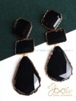 گوشواره زنانه سنگ سیاه کد E1108 - Image 2