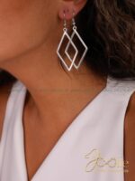 گوشواره زنانه ورشو | عثمانی مدل لوزی کدE1135 - Image 2