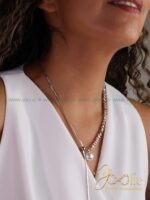 گردنبند زنانه طرح طلاسفید مدل ماهدخت کد N3123