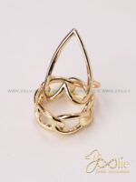 مجموعه انگشتر زنانه طرح طلا دوعددی کد R4121 - Image 3