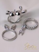 انگشتر زنانه سه عددی طرح طلا کد R4125 - Image 8