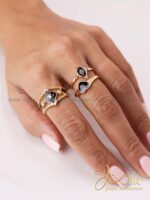 انگشتر زنانه سه عددی طرح طلا کد R4125