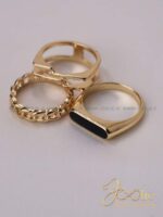 انگشتر زنانه سه عددی طرح طلا کد R4125 - Image 7