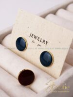 گوشواره زنانه میناکاری مدل دکمه کد E1156 - Image 4