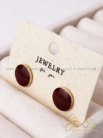 گوشواره زنانه میناکاری مدل دکمه کد E1156 - Image 5