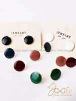 گوشواره زنانه میناکاری مدل دکمه کد E1156