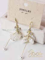 گوشواره زنانه طرح طلا مدل پر گل کد E1171 - Image 2