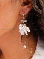 گوشواره زنانه طرح طلا مدل پر گل کد E1171 - Image 4