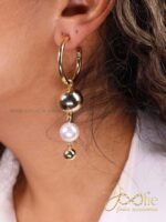 گوشواره زنانه طرح طلا گوی مروارید کد E1177