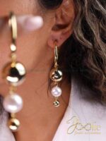 گوشواره زنانه طرح طلا گوی مروارید کد E1177 - Image 2
