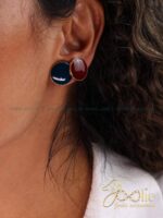 گوشواره زنانه میناکاری مدل دکمه کد E1156 - Image 2