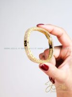 دستبند زنانه طرح طلا - جواهری کد B2168 - Image 6