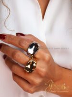 انگشتر زنانه طرح طلا مدل دفرم کدR4131 - Image 2