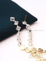 گوشواره زنانه طرح طلا-نگین کد E1196 - Image 2