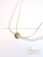 گردنبند زنانه طرح طلا مروارید کد N3127 - Image 3