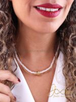 گردنبند زنانه طرح طلا مروارید کد N3127