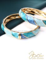 دستبند- بنگل زنانه میناکاری گلد کد B2186 - Image 8