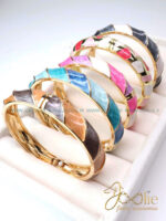 دستبند- بنگل زنانه میناکاری گلد کد B2186 - Image 4