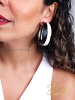 گوشواره زنانه رینگ چرم کد E1198 - Image 3