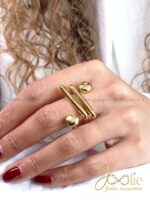 انگشتر زنانه طرح طلا مدل نقطه خط کد R4134