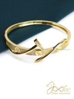 دستبند زنانه طرح طلا میخ کارتیه | Cartie کد B2187 - Image 2