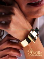 بنگل | دستبند زنانه طرح طلا مدل belt کد B2143 - Image 4