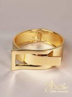 بنگل | دستبند زنانه طرح طلا مدل belt کد B2143 - Image 5