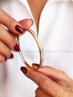 دستبند - بنگل زنانه طرح طلا نگین کد B2171 - Image 3