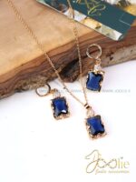 نیم ست زنانه گردنبند - گوشواره طرح طلا کد S5115 - Image 3