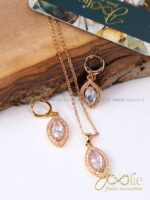 نیم ست زنانه گردنبند – گوشواره طرح طلا کد S5116 - Image 2