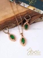 نیم ست زنانه گردنبند – گوشواره طرح طلا کد S5116 - Image 3