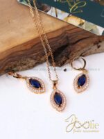 نیم ست زنانه گردنبند – گوشواره طرح طلا کد S5116 - Image 4