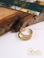 انگشتر زنانه طرح طلا کد R4153 - Image 4