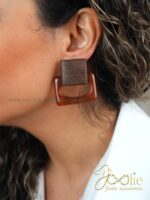 گوشواره زنانه فشن مدل چوب و مینا کدE1239 - Image 3
