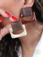 گوشواره زنانه فشن مدل چوب و مینا کدE1239