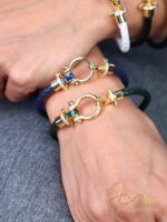 دستبند زنانه چرمی امگا نگین دار کد B2224 - Image 9